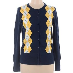 Gap Outlet Blue Argyle Cardigan Size L